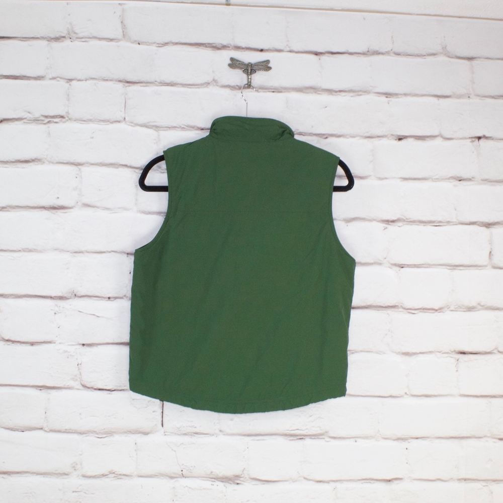 LL Bean Men's Green Vest Fleece Lined Size Medium - Picture 3 of 8